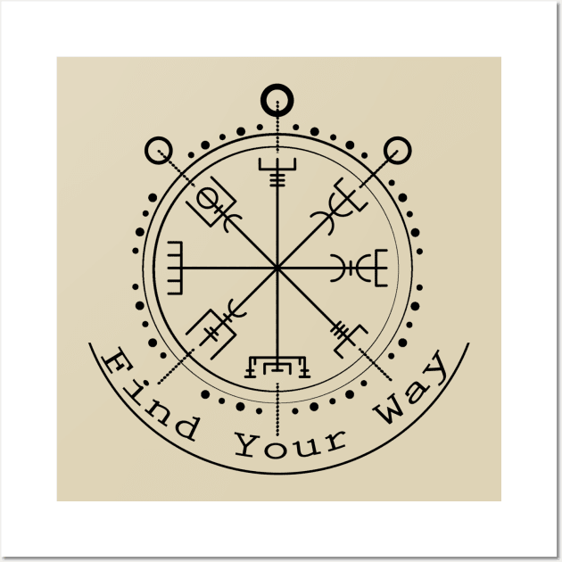 Find Your Way - Vegvisir Wall Art by phxartisans